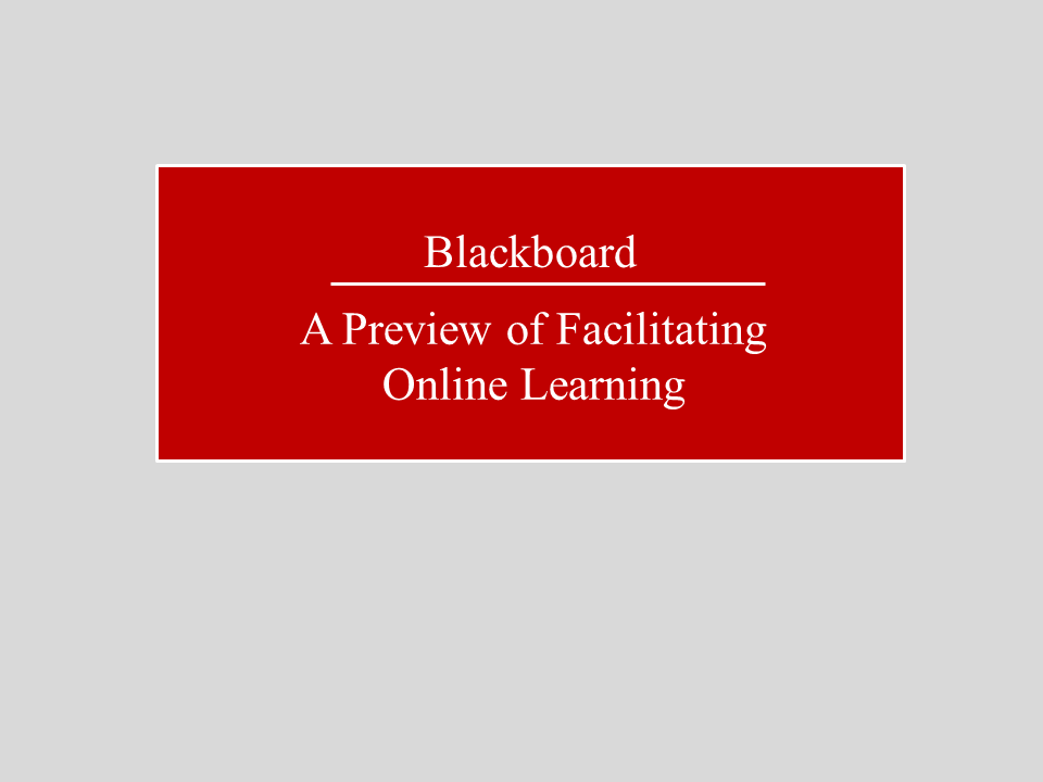 A preview of one of the online course which I created through Blackboard
